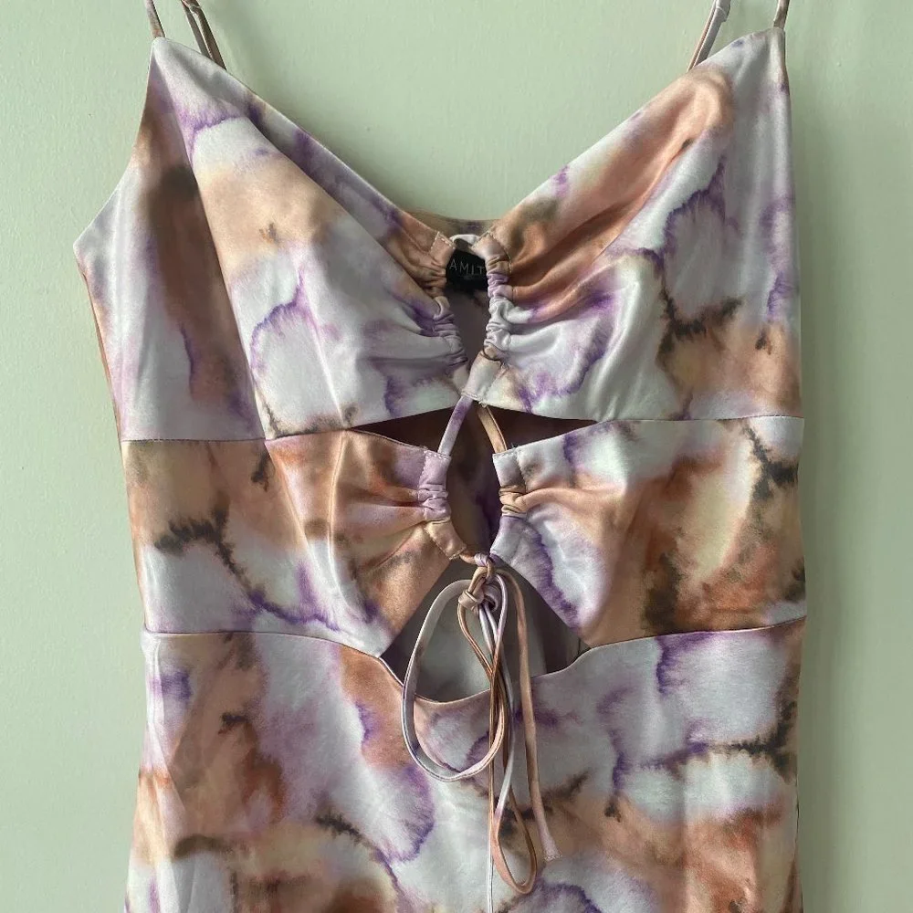 Dynamite Tie Dye Printed Silk Maxi Dress - Picture 3 of 6